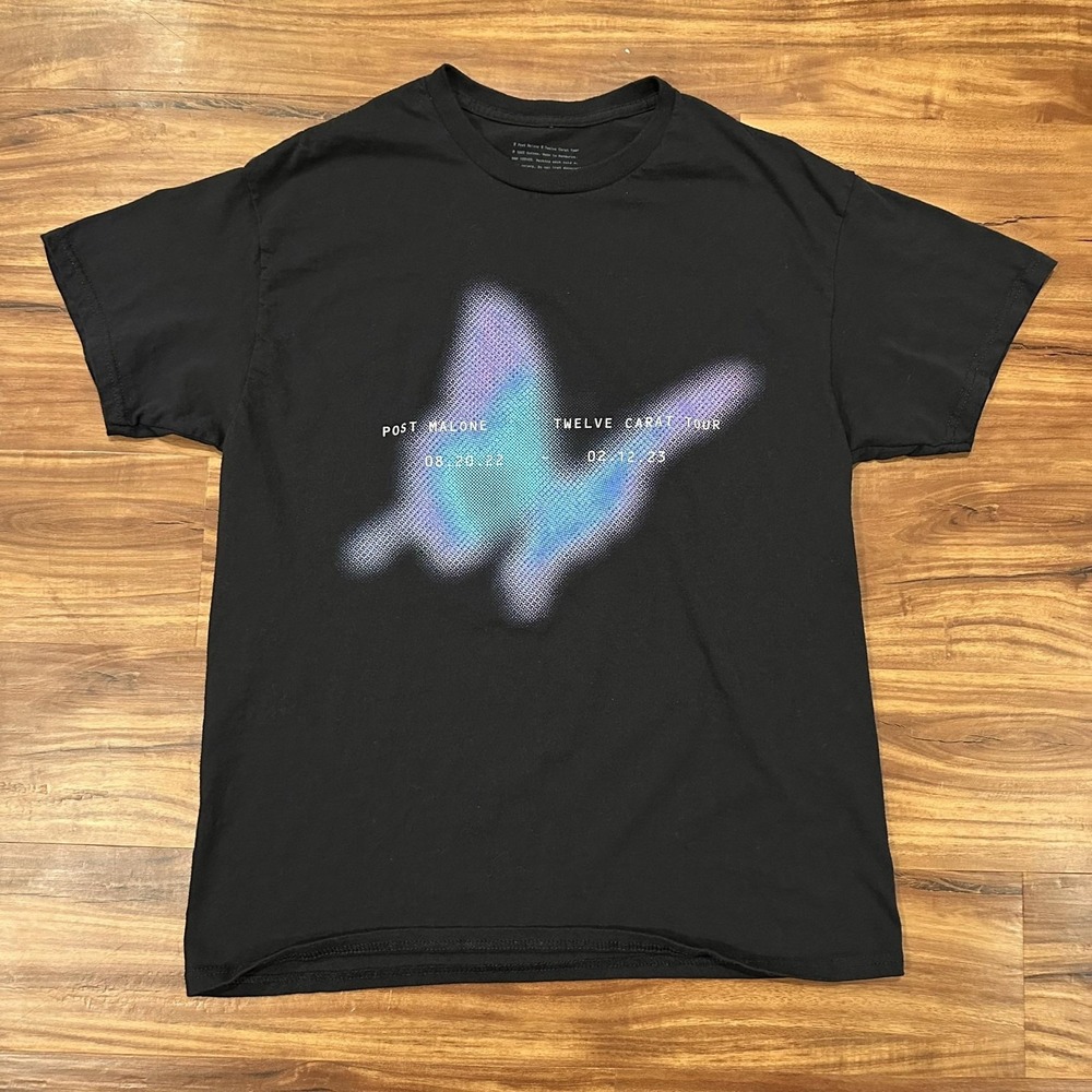 Post Malone Twelve Carat Tour Shirt Mens Large Black Graphic Concert Tee Music